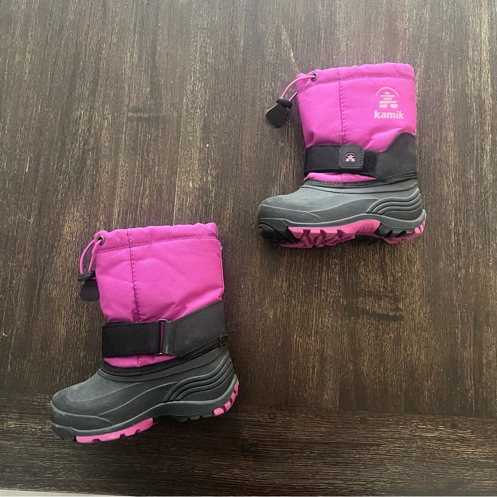 Kamik Pink Black Snow Boots size 9 toddler - Picture 6 of 6